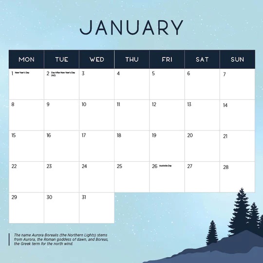 Northern Lights 2025 Calendar Ryft